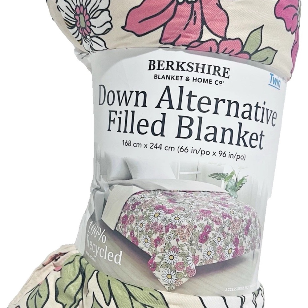 Berkshire Floral Down Alternative Blanket - Cream and Pink